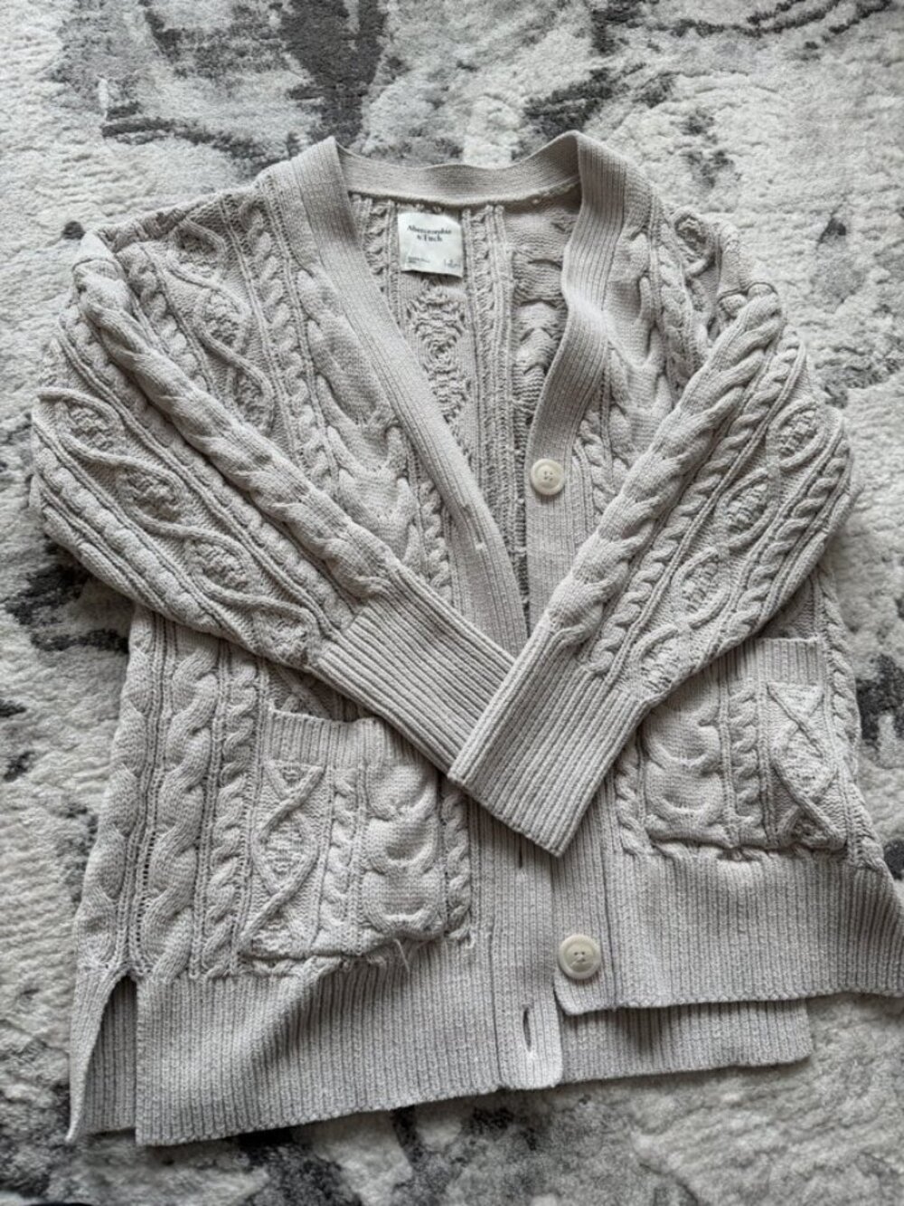 Abercrombie & Fitch Chunky Cable Knit Cardigan Sz S